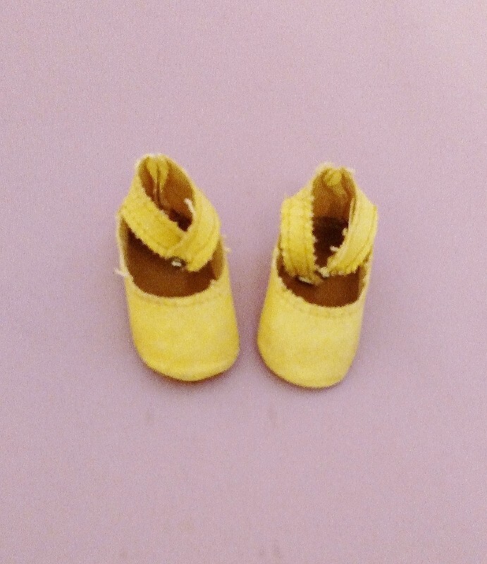 ANTIQUE / VINTAGE OILCLOTH DOLL SHOES w CENTER SNAP c1950 eBay