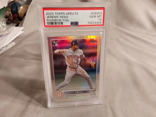 2022 Topps Baseball Update Series No US253 Jeremy Pena Rainbow Foil PSA 10