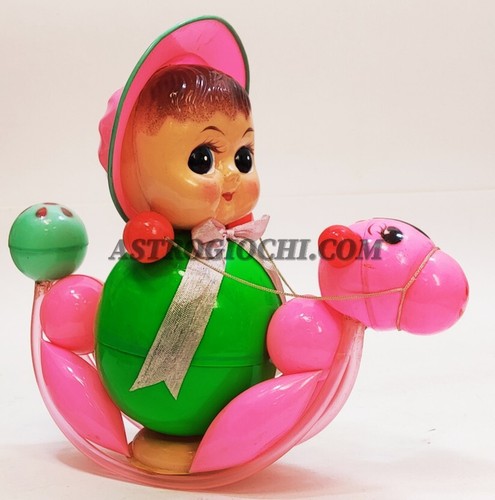 PM 030 GIRL RIDER DOLL HORSE RED CHINA VINTAGE '60 NEW IN BOX RARE PLASTIC TOY - Picture 2 of 10