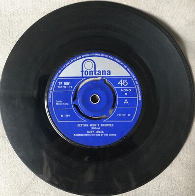 Ruby James - Getting Might Crowded 1969 7'' Fontana EXTREM SELTEN VG Funk/Soul