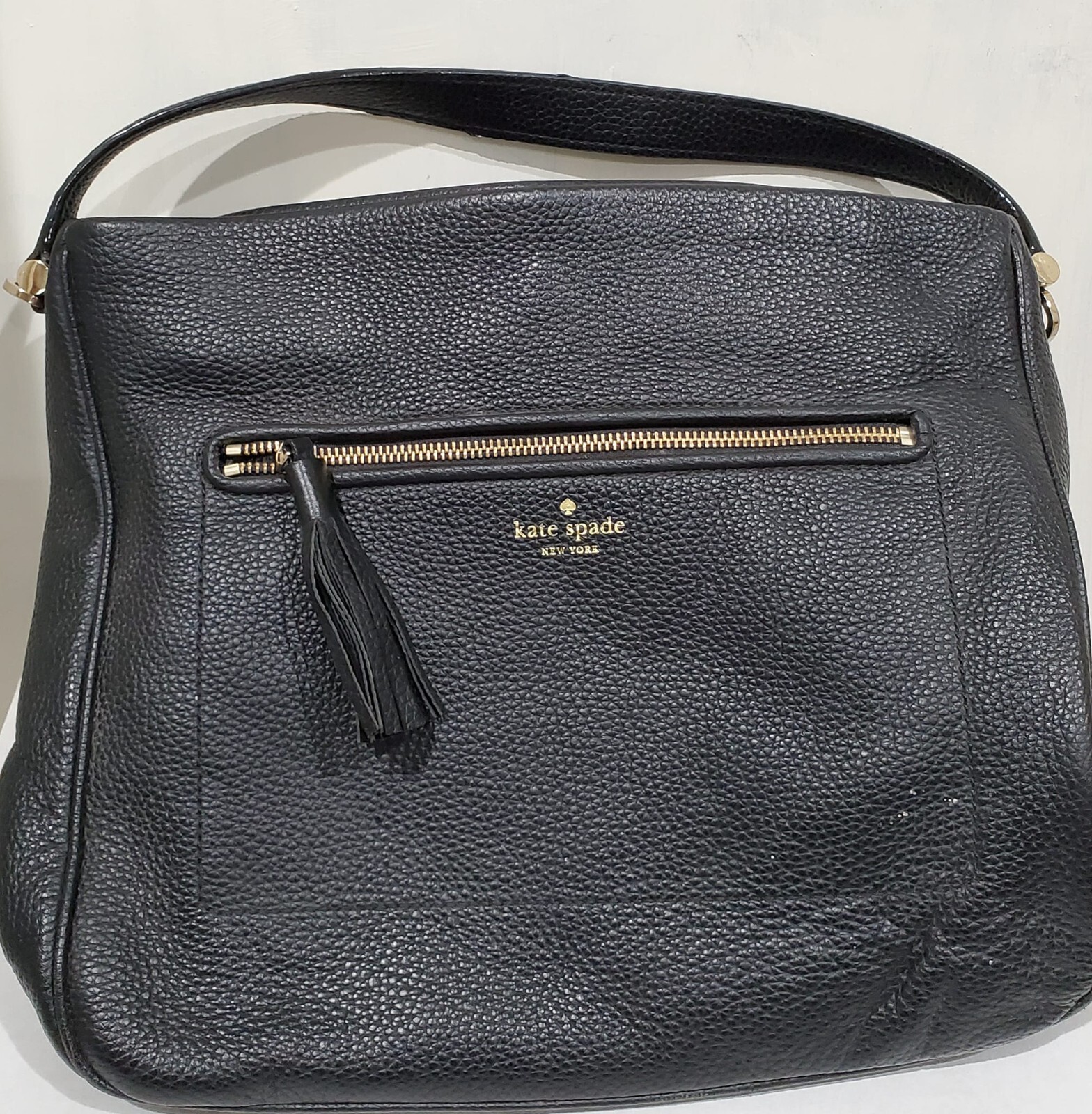 Kate Spade New York Purse Black Pebbled Leather Tote Purse RN 0102760 ...