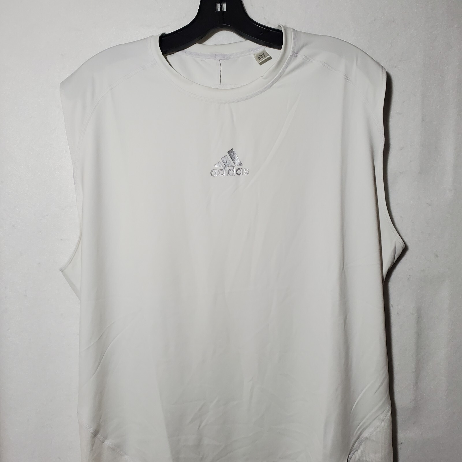 Adidas Compression Shirt Men's XXL White Sleeveless Aeroready Alphaskin