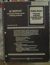 Tandy Radio Shack TRS-80 Scripsit Word Processor Training Program Book - 1979