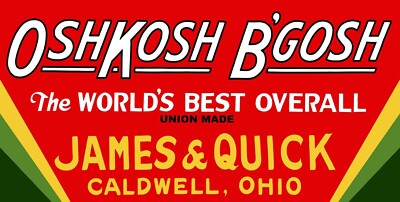 1930s OSHKOSH B’GOSH 大型メタル看板 OshKosh B'gosh Overall Metal Advertising Sign | eBay