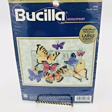 Bucilla Butterfly Surprise Cross Stitch 1998 Nature Butterflies Pillow Art