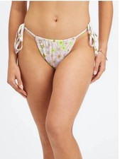 Retro Floral High-Cut String Bikini Bottom