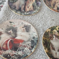 6 X Cat Collector's Plates The Bradford Exchange Series "SURPRISE IN THE GARDEN"