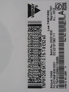 1000 PCS VISHAY TNPW12065K11BEEN Thin Film Resistors SMD 5.11Kohms .1% 25ppm