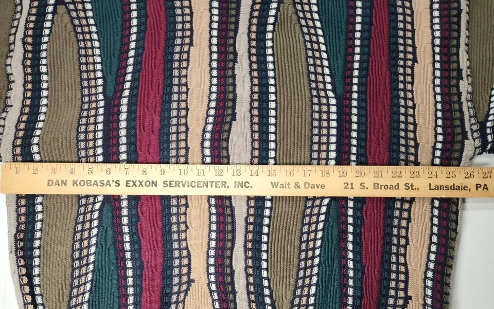 VTG Croft & Barrow Sweater Knit 3D Textured Multicolor Coogi Cosby Style 90s XL - Image 3 of 4