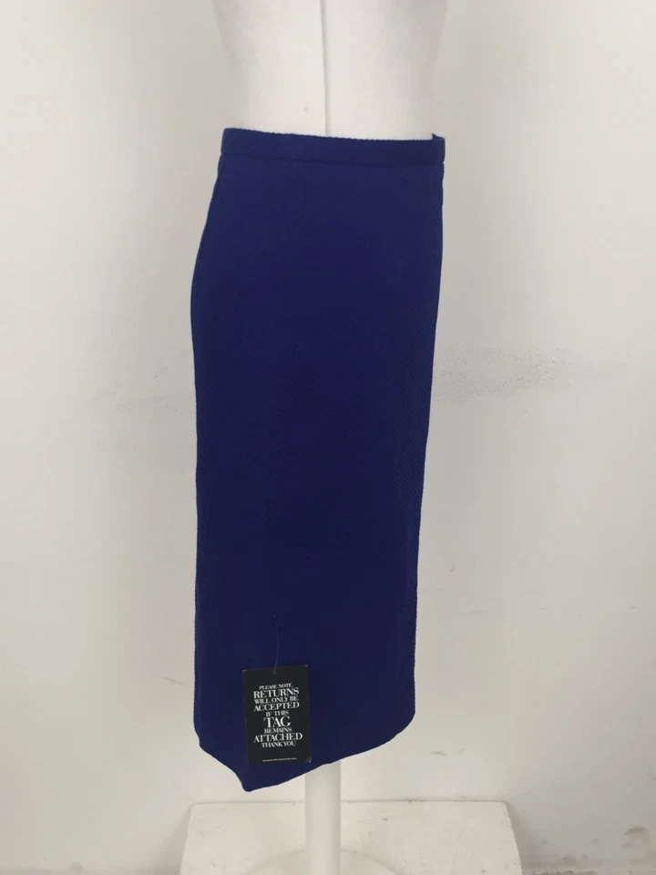 Pure Collection Women's Pencil Skirt Size 8 Blue Lined Shell 100% Cotton New F1 - Image 4 of 4