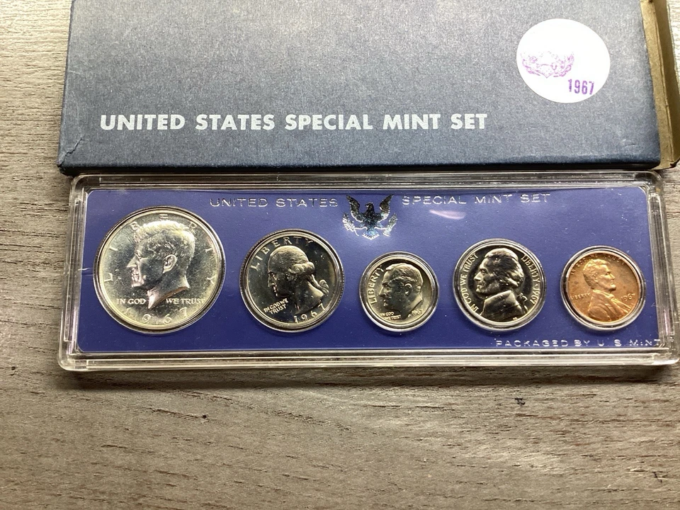 1967 Special Mint Set (SMS) with 5 Coin in Original Packaging Box 061925 62tk - Image 3 of 4