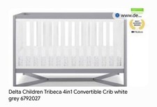 Delta Children Tribeca 4- In1 Convertible Crib White/gray New In Box