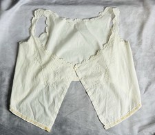 Vintage c. 1910s Edwardian White Embroidered Corset Cover Blouse Silk Ribbon L