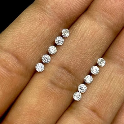 10 Pcs Natural White Diamond 6 MM Round Cut VVS1 D Grade Certified Loose Gems