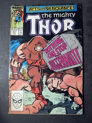 MARVEL COMICS THE MIGHTY THOR #411 ACTS OF VENGEANCE JUGGERNAUT COVER 1989