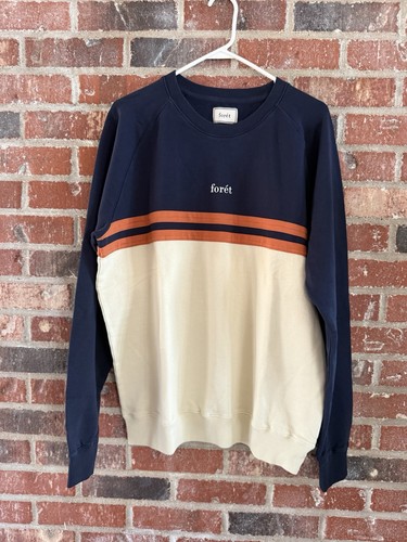 forét Escape Sweatshirt – Midnight Blue / Cream XL Organic Cotton