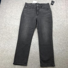 Lauren Ralph Lauren Jeans Womens 12 Black High-Rise Straight Ankle Stretch Denim