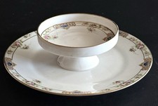 Vtg Nippon 2 Tier Hors d'oeuvres Cheese & Cracker Serving Dish Gold