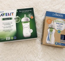 NWT Dr Brown's glass bottles and Avent glass bottle