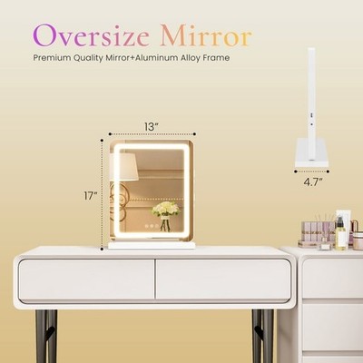 GIANNA 13''X17'' LED VANITY MIRROR WITH LIGHTS, DIMMABLE 3-COLOR MODES, TOUCH -