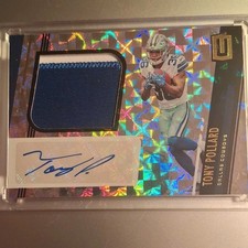 Panini 2019 Unparalleled - 19/25 -Rookie Jersey Auto Tony Pollard Cowboys Hyper 