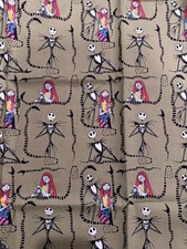 Nightmare Before Christmas Jack Sally Cotton Fabric by the 1/2 Yard 18" x 43"