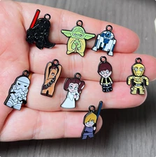 new lot 90Pcs cartoon YODA mix cute Charm necklace Pendant DIY Jewelry Making