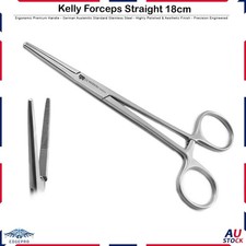 Straight Kelly Hemostats 18cm Locking Forceps Surgical Clamp Pliers Lab Tool