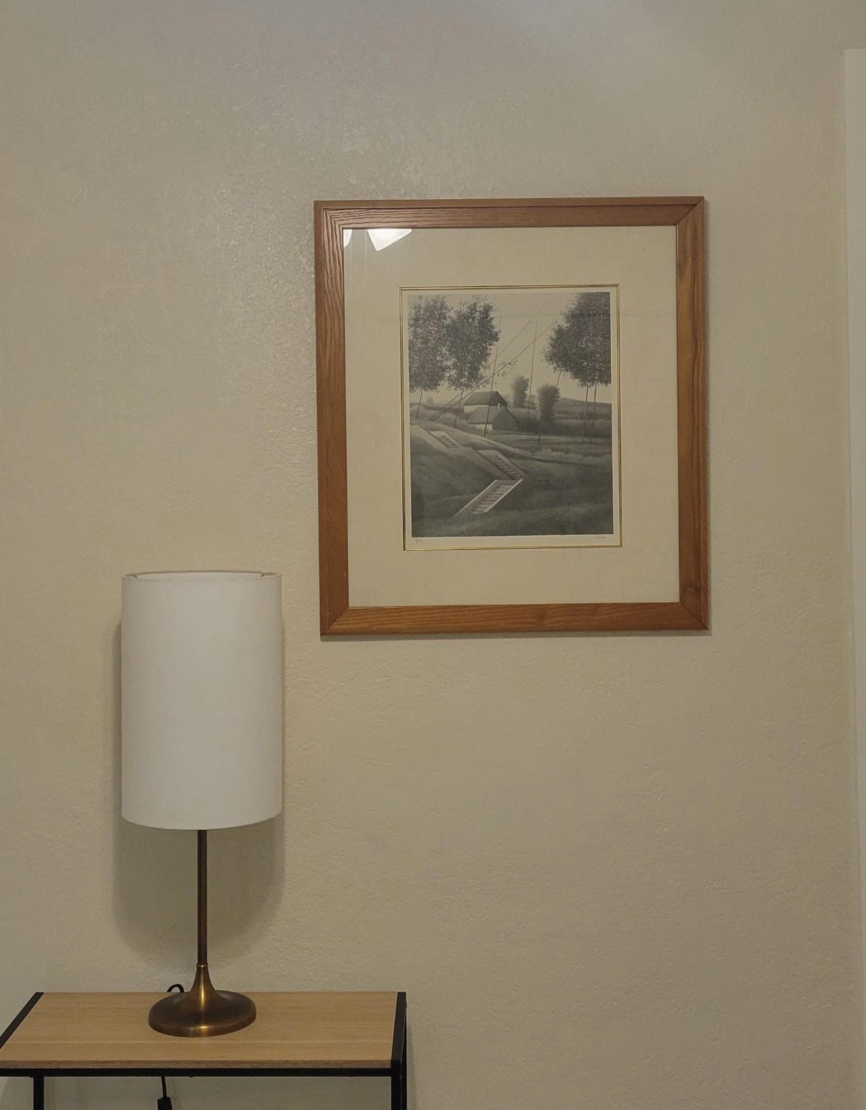 Robert Kipniss Signed Lithograph Hillside Stairway 77/120 w/COA Framed