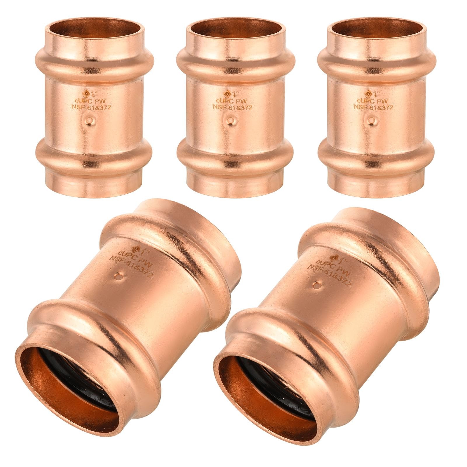 5 PCS 1 Inch Copper Press 1 Inch Copper Press Coupling Stop Fitting Connect