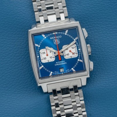 Tag Heuer Monaco 'Steve McQueen' Chronograph Blue DIal Stainless Steel Bracelet