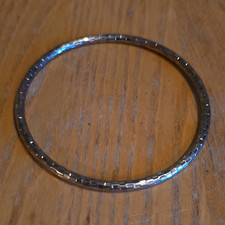 Silver Tone Metal Round Bangle Bracelet No Stone Classic Style