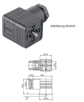2 Stück Hirschmann Leitungsdose CO GMD 3016 schwarz 935-980-162   (C1)