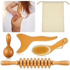 4-in-1 Wood Therapy Massage Tools Wood Body Sculpting Tools Lymphatic Drainag...