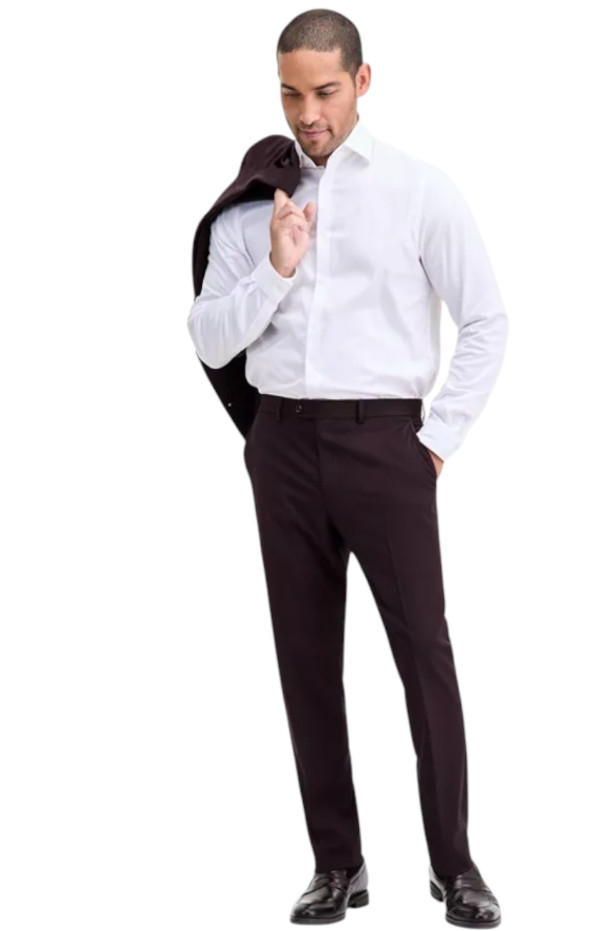 Ted Baker Mens Modern fit Dress Pants 36 34 Burgundy Red Solid Stretch 11490₽