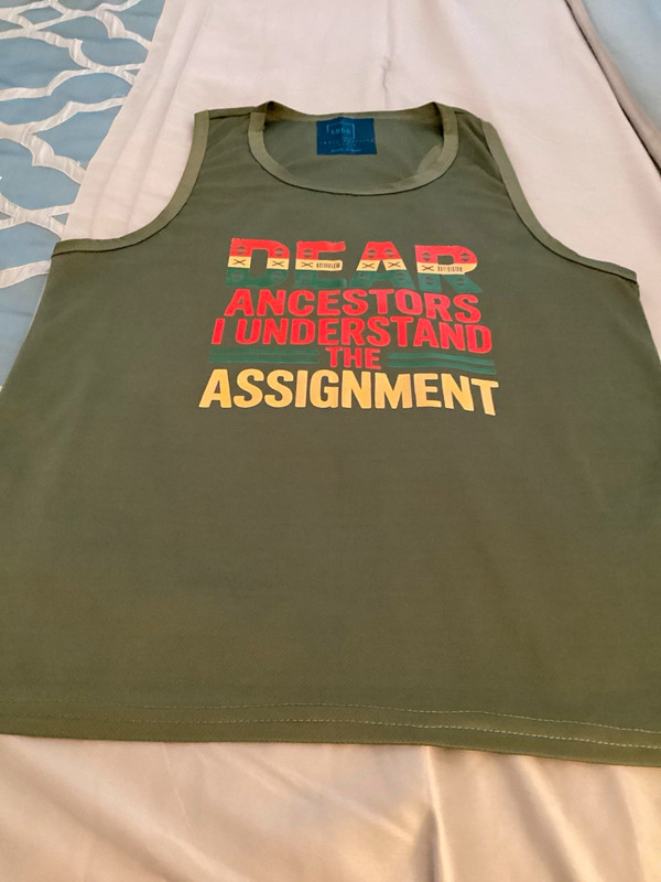 Green Nylon Graphic Print Scoop Neck Sleeveless Tank T-Shirt Unisex Adults L