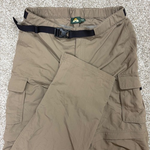 Eastern Mountain Sports EMS Convertible Hiking Cargo Belted Pants Mens 34x34 Tan