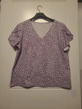 Womens lilac animal print flowing blouse size L