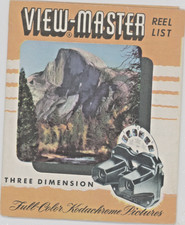 View-master Reel List Revised May 1949. Free shipping.