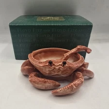 FITZ & FLOYD FISH MARKET CRAB BUTTER Dish SERVER BOWL w/ SPOON