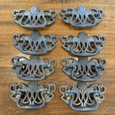 Vintage Brass Open Scroll Ornate Bail Drawer Pull Handle Lot 8 Victorian Style