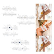 2 Pieces Bridal Wedding Lace Costume Accessories Stretch Faux Pearls Hand Sewn