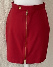 Vintage Ralph Lauren Women  s Red Zip-Up Skirt Pencil Skirt Sz 4