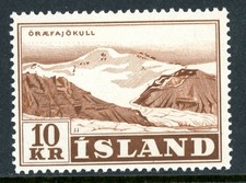 Iceland 1957 Glacier 10Kr Red Brown Scott #304 Mint Non Hinged T104