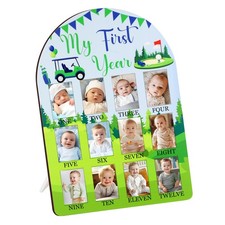 Golf Themed My First Year Photo Frame, Baby's First Year Picture Frame, 12 x ...