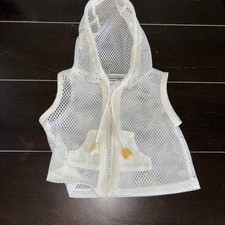 Build a Bear Workshop  White Mesh Hooded Swim Coverup  Full Zip  Gems