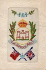 THE SUFFOLK REGIMENT: RARE WW1 EMBROIDERED MILITARY SILK POSTCARD