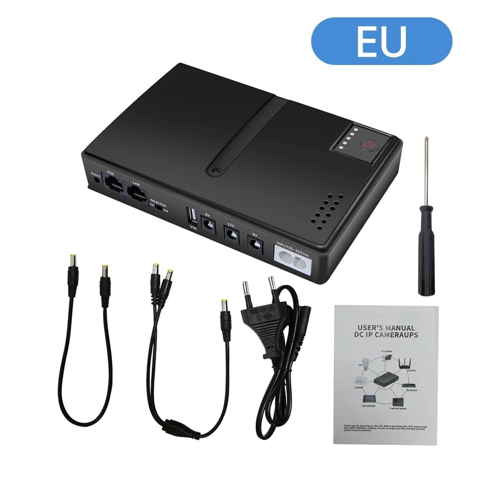 Batterie UPS anti coupure pour caméra IP de surveillance extérieure