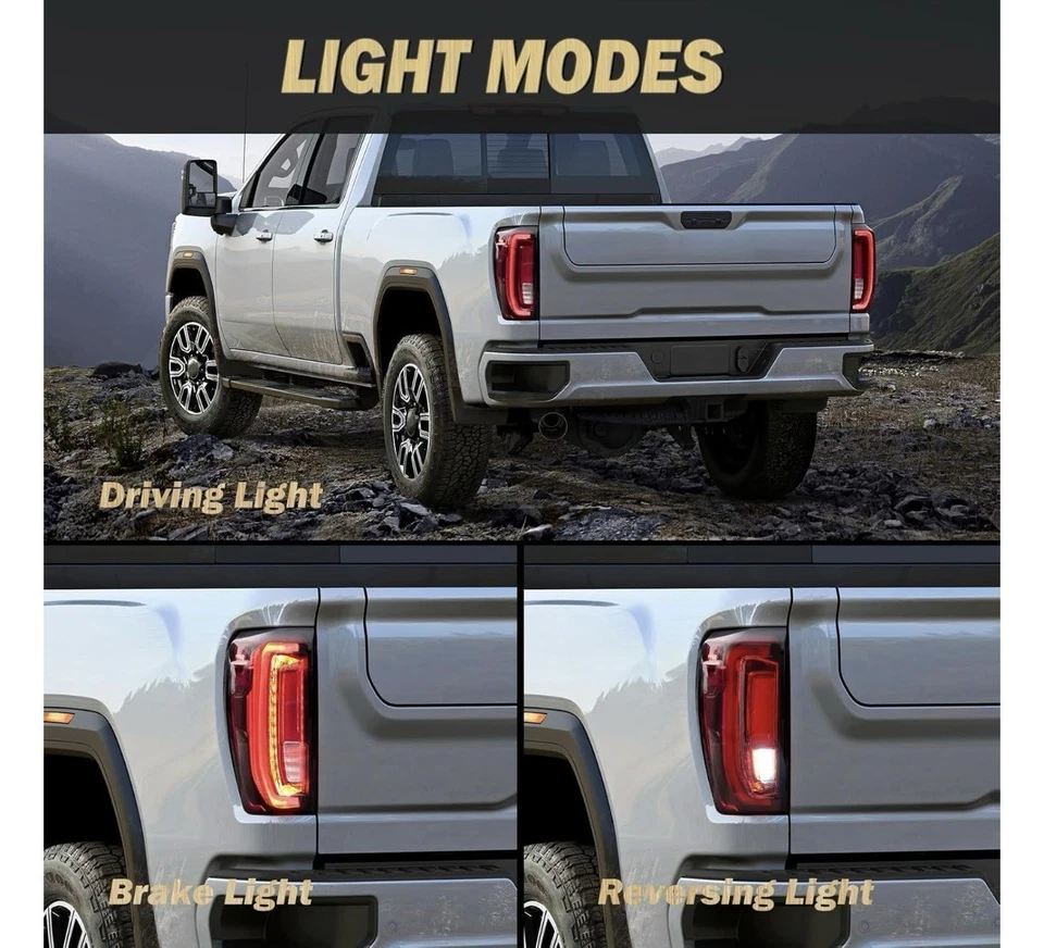 Conjunto de luz trasera LED izquierda para GMC Sierra 1500 2500 3500HD 2019-2023 Foto 4 de 4