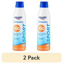  2 pack Equate Sport Broad Spectrum Sunscreen, SPF 100, 5.5 oz